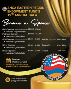 Washington, DC to Welcome the 19th Annual ANCA ER Gala