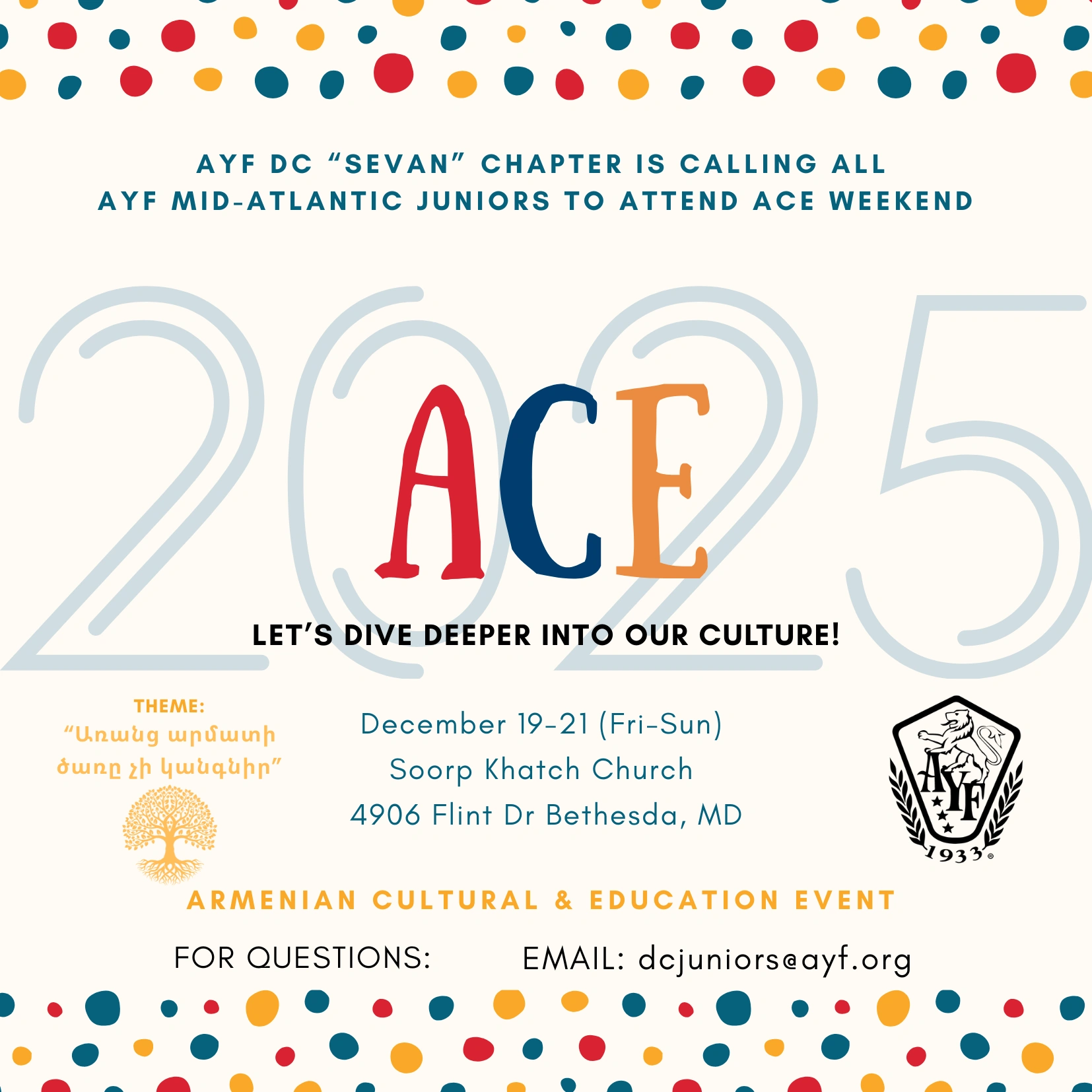 AYF DC JUNIORS ACE 2025 flyer